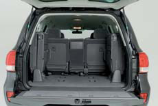Land Cruiser 200’s foldaway third row bench seat will comfortably seat three extra passengers,