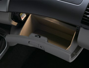 Illuminated glove box 